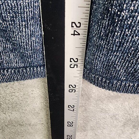 Womens Ann Taylor Metallic Blue Turtleneck Sweater Long Sleeve Size L - Picture 7 of 8